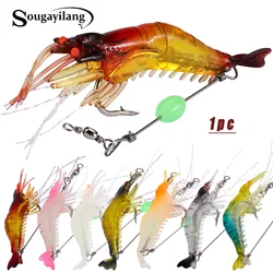 Sougayilang Señuelo Luminoso Silicona Camarón – 7 Colores con Gancho