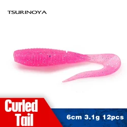 TsuriNoya Gusano Rizado 60mm – Vinilo para lubina y perca