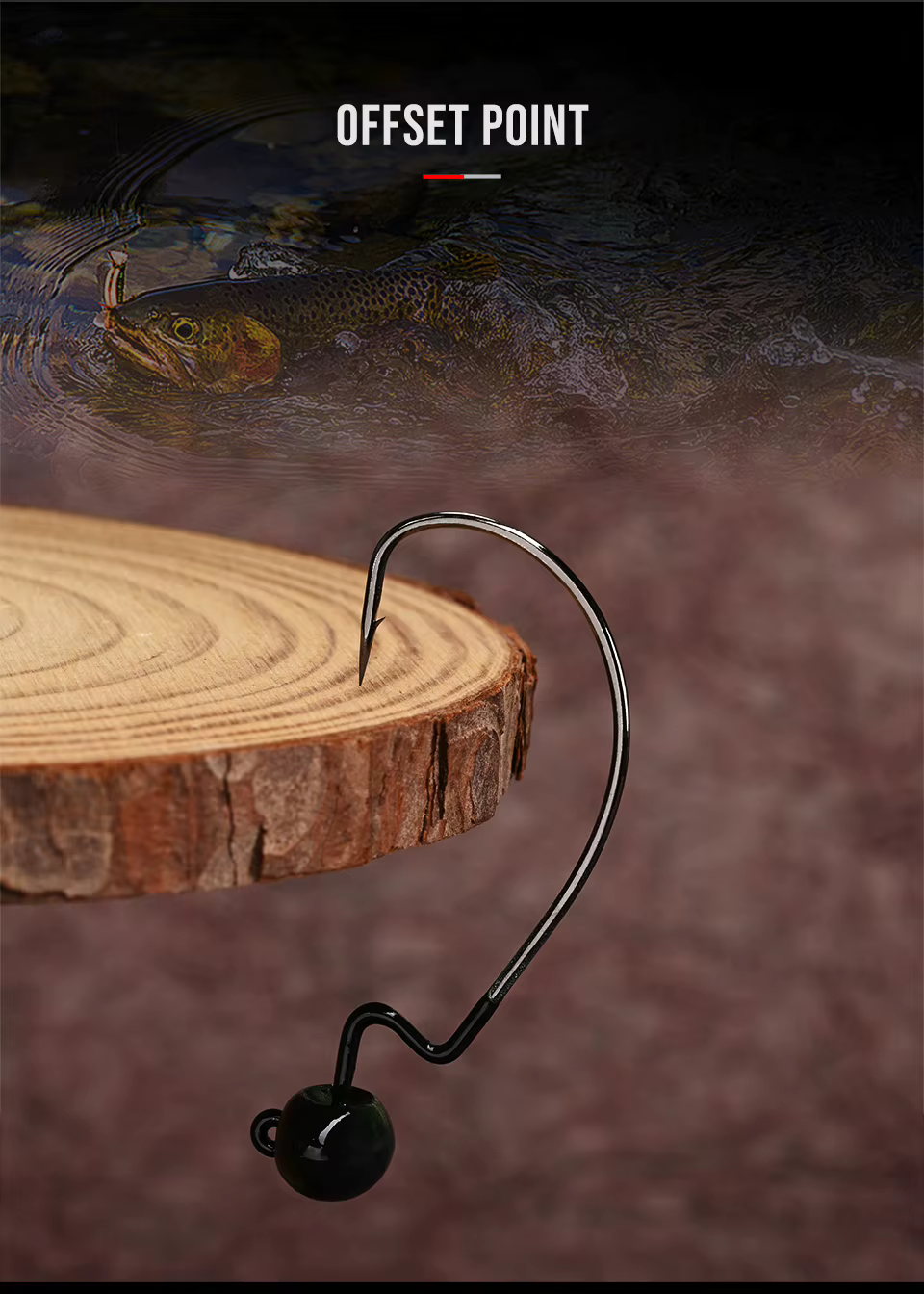 Detalle del jighead BLUX para pesca con cebo blando