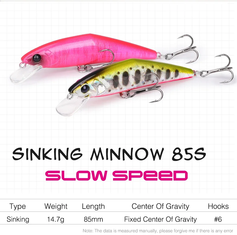 TSURINOYA 85S colores disponibles y detalles de anzuelos
