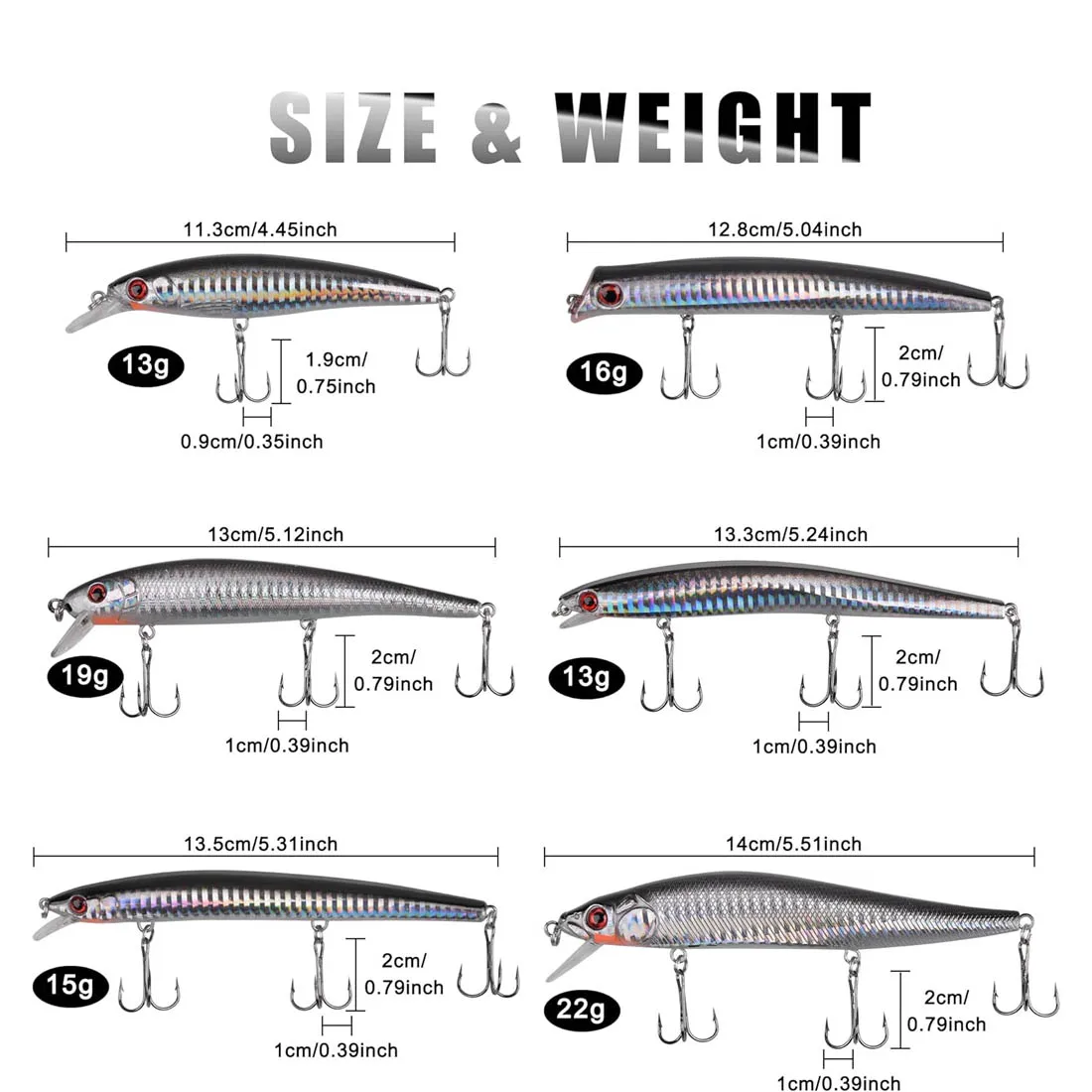 Kit señuelos agua salada para lubina – surf, popper y jerkbait - imagen 2
