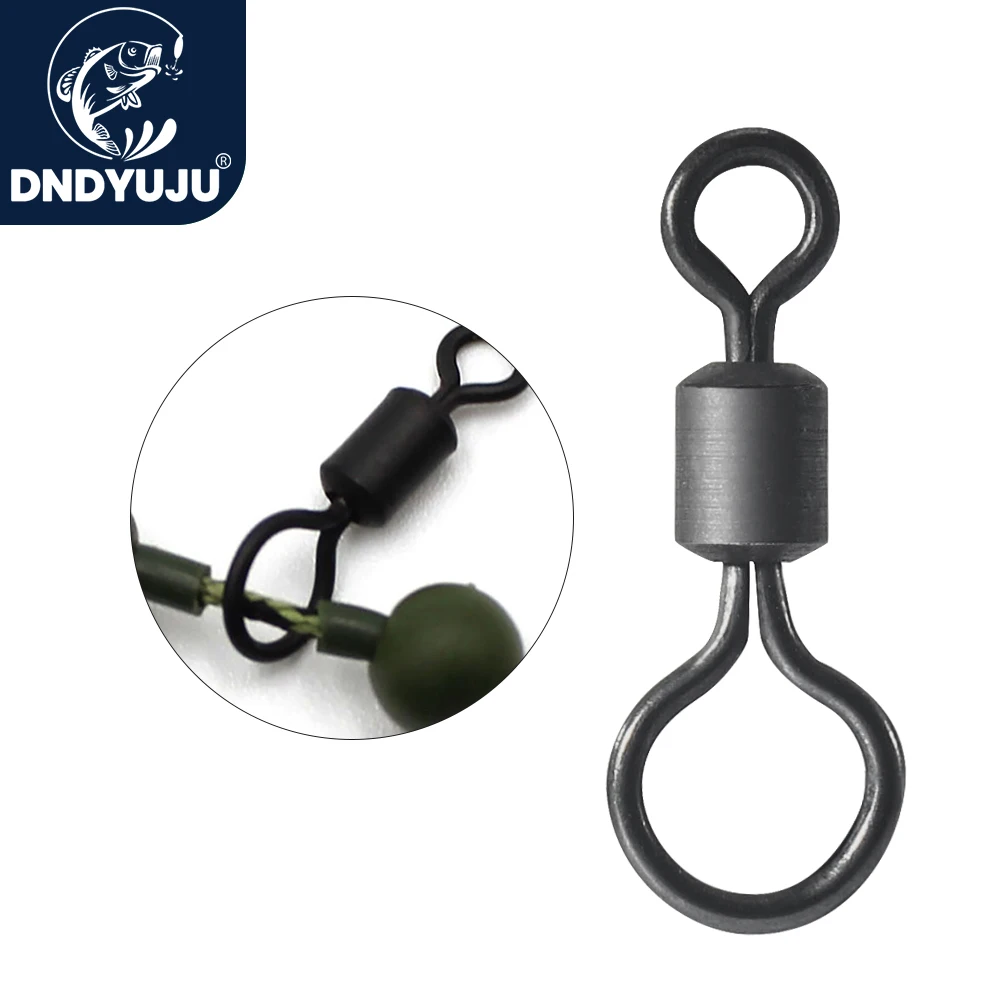 DNDYUJU Anzuelos Giratorios Carpa Ojo Grande Negro Mate