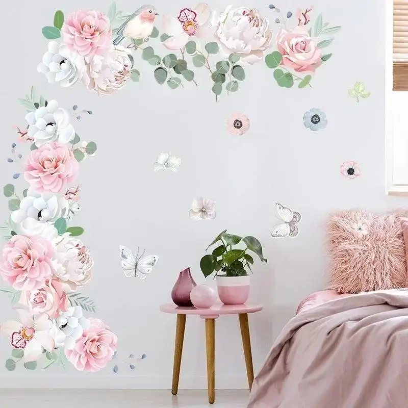 Pegatinas de pared peonía autoadhesivas para dormitorio bebé - imagen 4