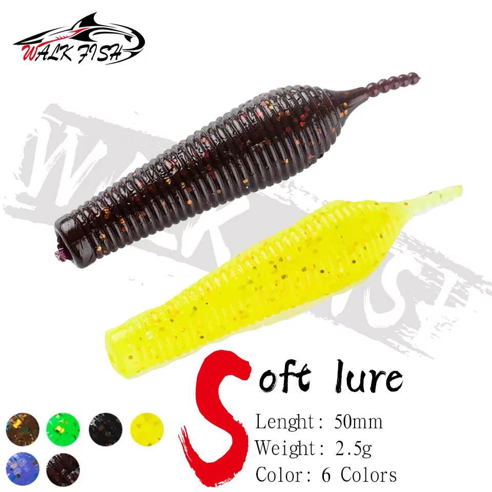 Walk Fish Señuelos vinilo flotantes cola de aguja para carpa y lubina