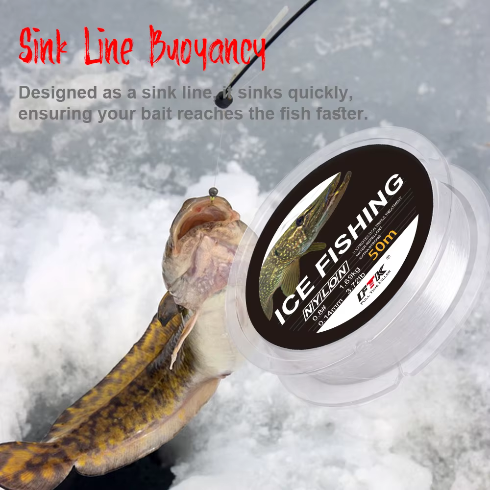 Línea de pesca en hielo FTK de nailon resistente para carpa - imagen 4