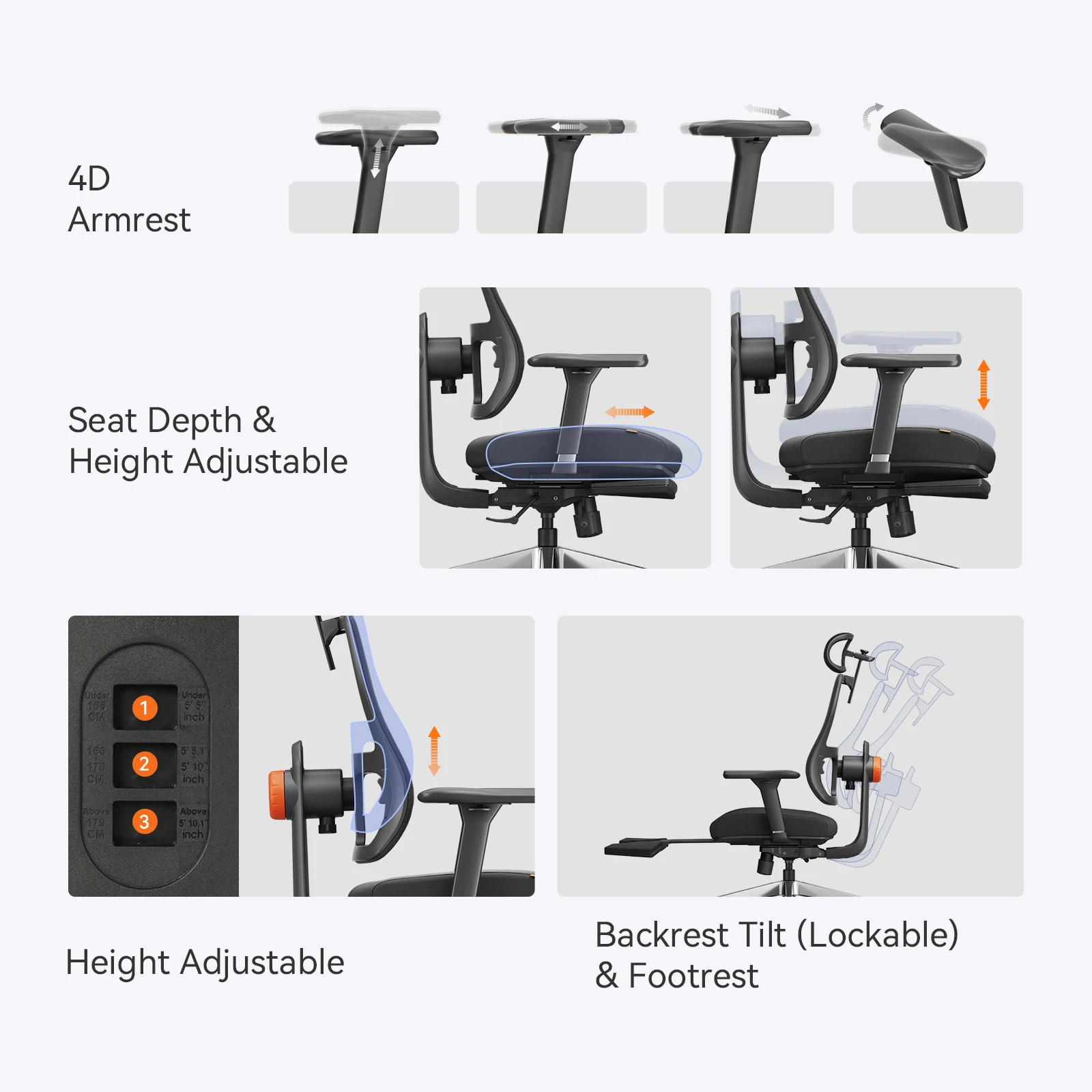 Silla ergonómica NEWTRAL MAGICH-BPRO con reposacabezas y lumbar - imagen 2