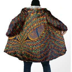 Capa de pesca lana con capucha estampado mandala para invierno