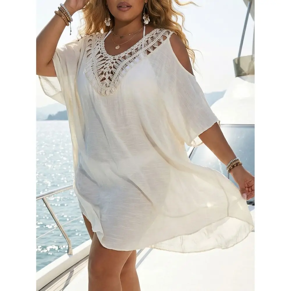 Vestido de playa mujer cuello V con espalda descubierta - imagen 3