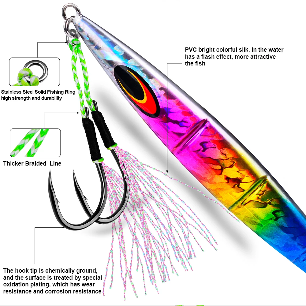 Anzuelos dobles de acero alto carbono PROBEROS – pluma con púas - imagen 3