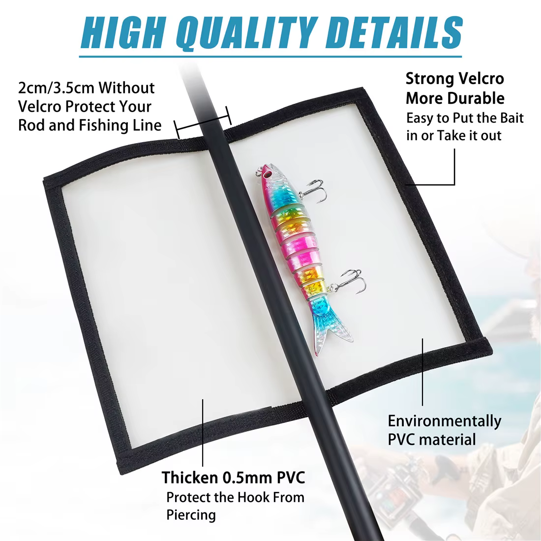 Protectores de anzuelos para pesca PVC transparente en agua salada