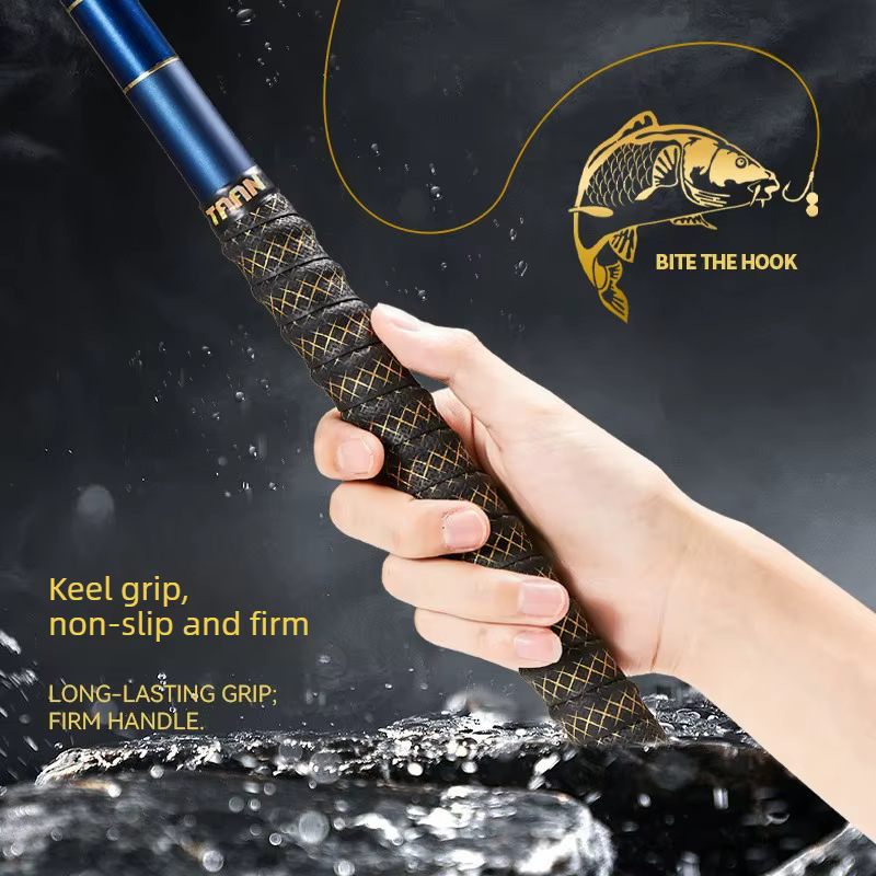 Cinta Antideslizante para Caña Qajtao - Negro y Dorado Tejido - imagen 4