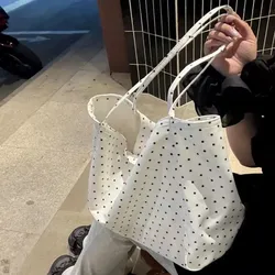 Bolso de lona lunares para mujer, de hombro versátil