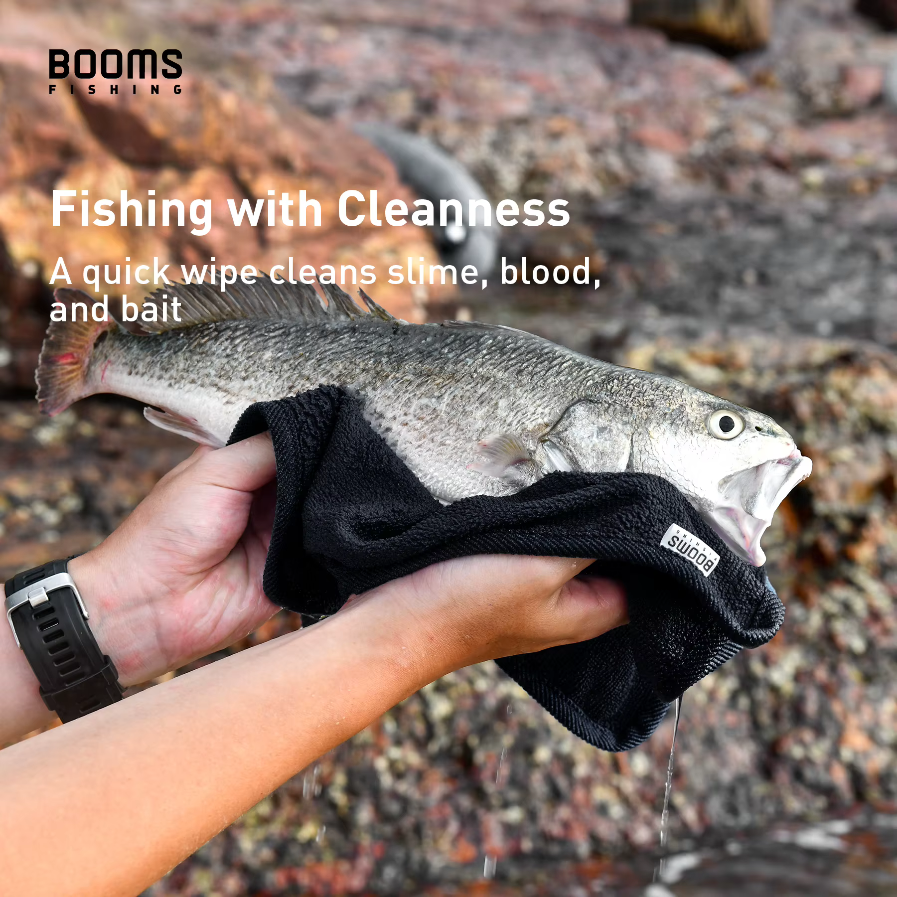 Booms Fishing Toalla de pesca suave absorbente antiadherente para mano - imagen 5