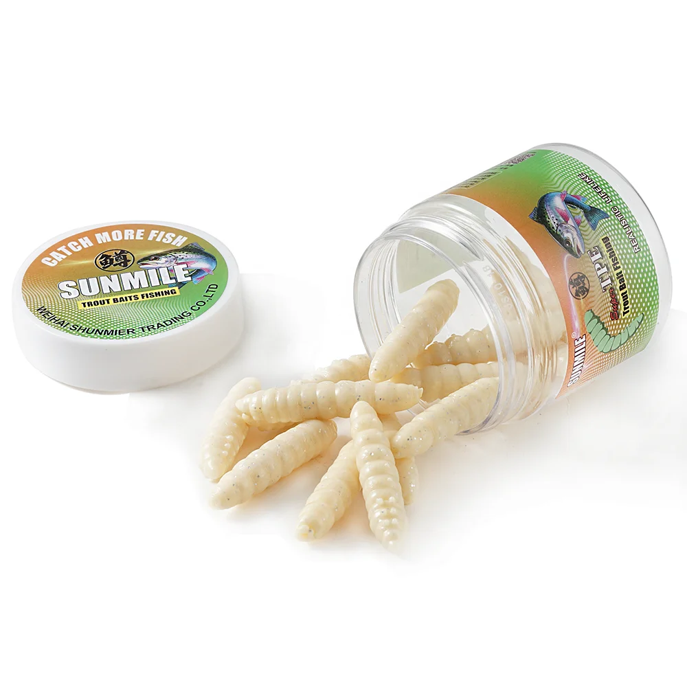 SUNMILE señuelos blandos aroma camarón 4 cm para trucha - imagen 5