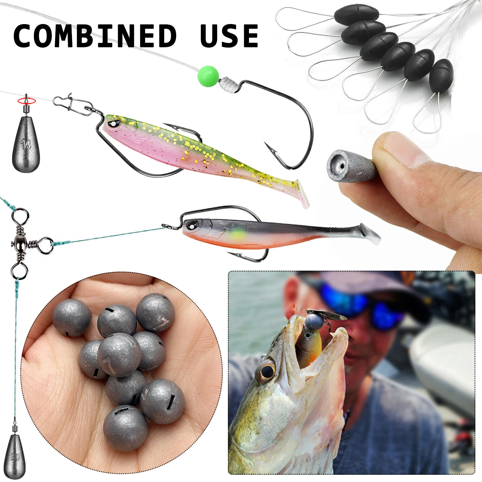 Kit de señuelos FREE FISHER con vinilos y jig head para pesca - imagen 5