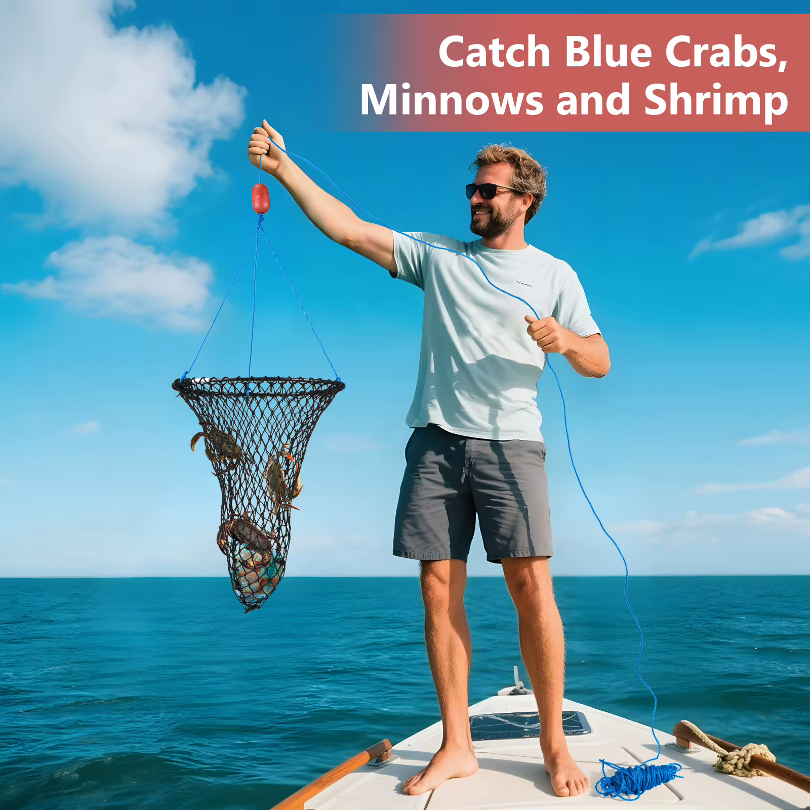 Trampas Plegables para Cangrejos y Camarones con Boya – Clip de Cebo - imagen 4
