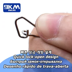 Clip de presión 9KM – Conector rápido inoxidable para sedal