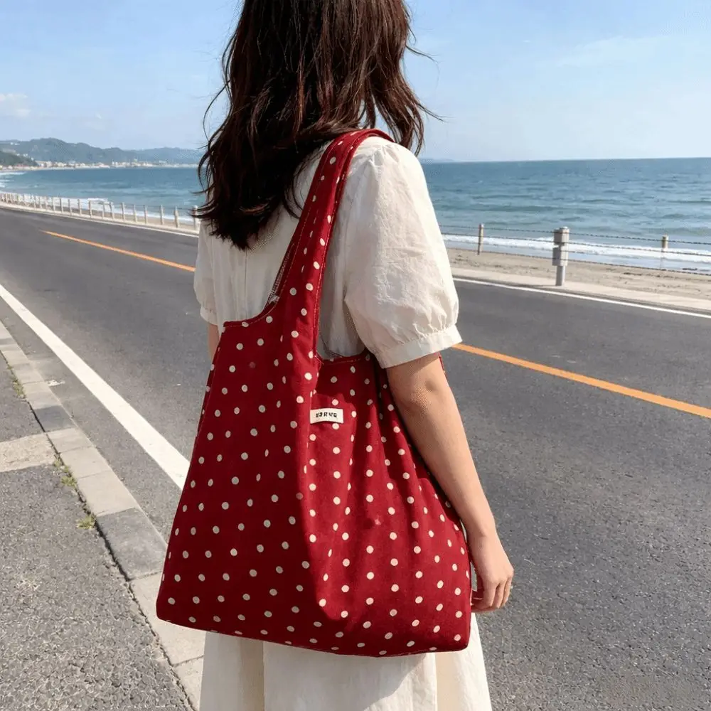 Bolso de hombro plegable de lunares bandolera – gran capacidad ligero - imagen 3