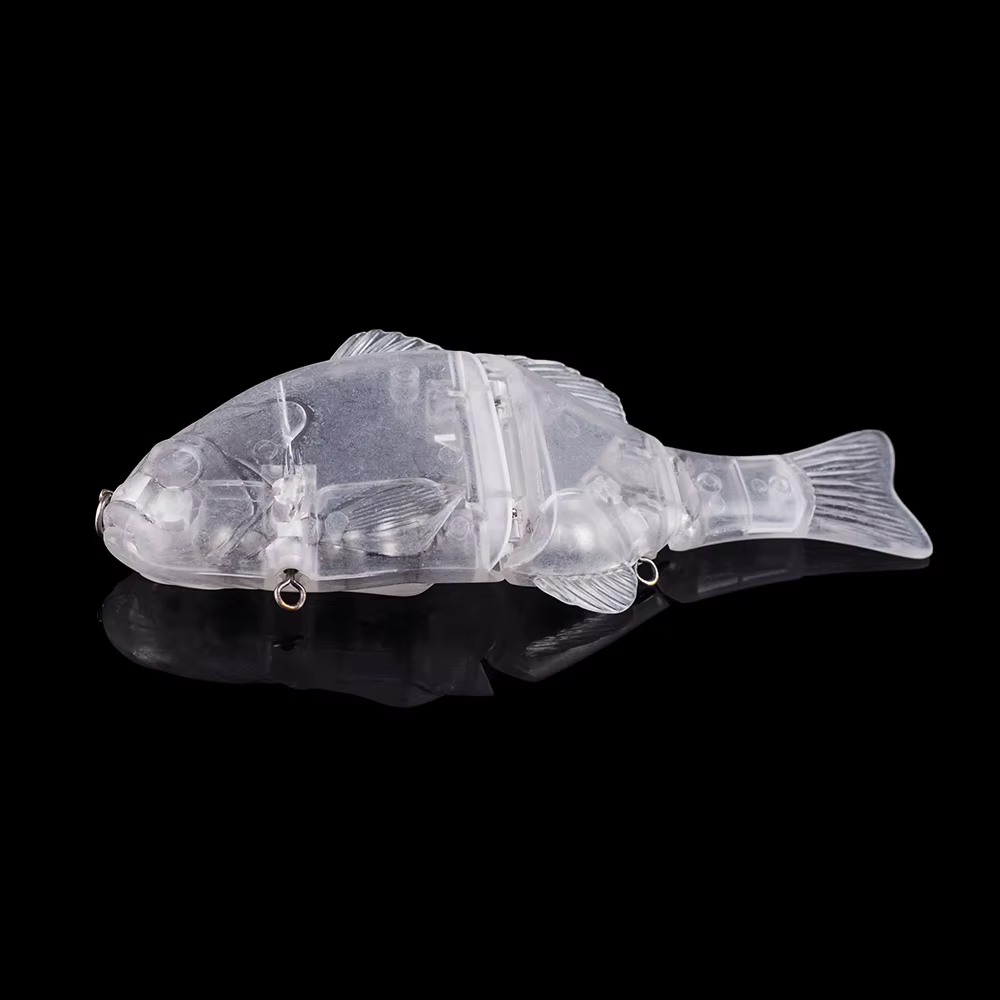Hanlin Swimbait Articulado - Señuelo blanco plástico duro con anillos - imagen 3