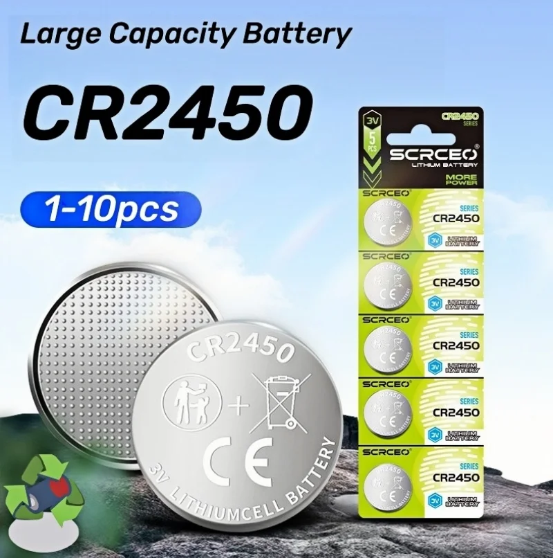 Pilas CR2450 3V de litio tipo botón para alarmas y detectores de pesca - imagen 3
