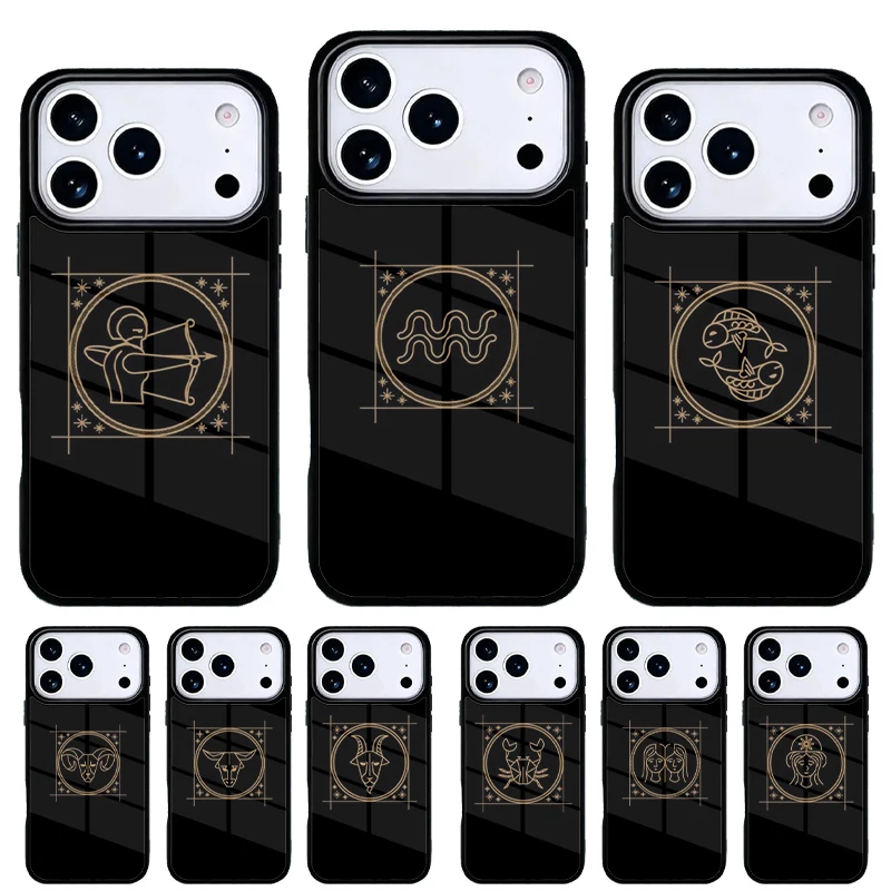 Funda para teléfono con signos del zodiaco para iPhone Pro Max