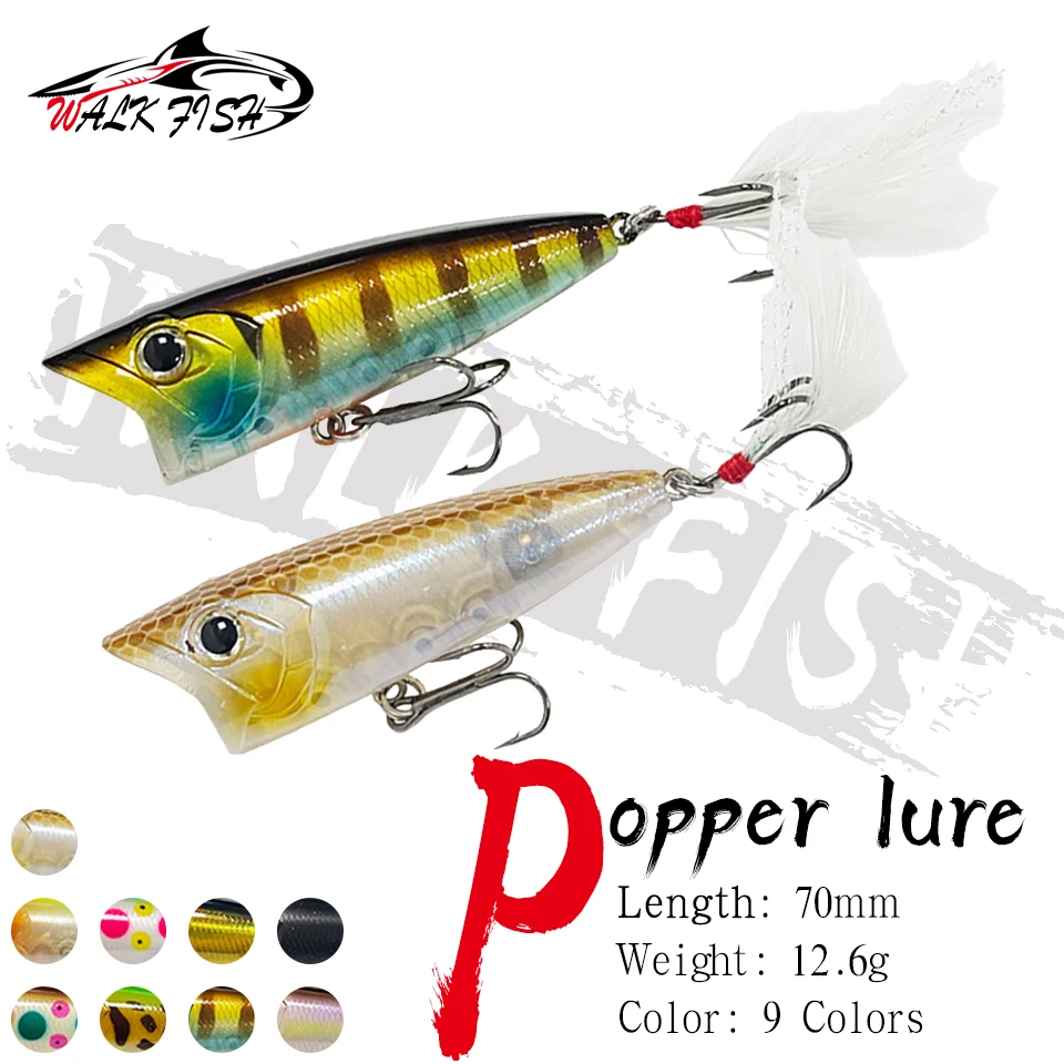 WALK FISH Popper de superficie para lubina, señuelo de cebo duro - imagen 4