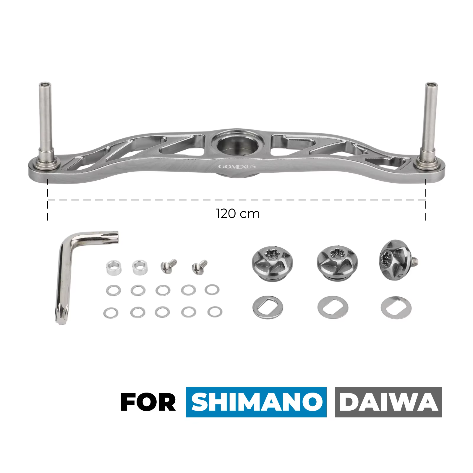 Brazo doble de aluminio para pesca deportiva Gomexus 120mm