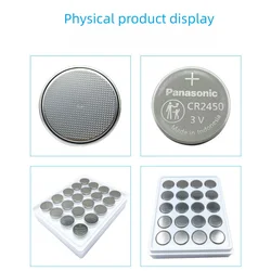 Pila de botón CR2450 Panasonic de litio 3V para reloj