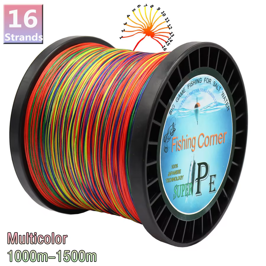 Hilo multifilamento PE 16 hebras multicolor para pesca - imagen 4