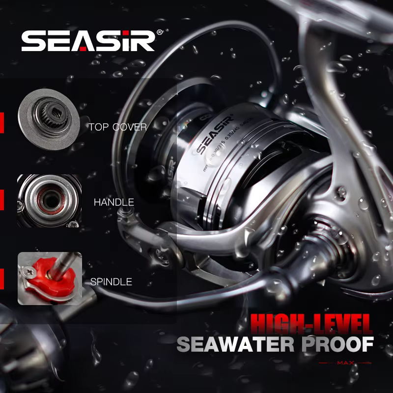 Carrete Spinning SEASIR Contra Max Metálico 25KG Arrastre - imagen 4