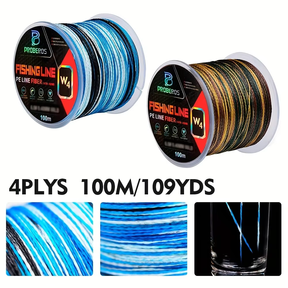 Linea trenzada 4 hebras camuflaje azul 18-66 lb - duradera y fuerte - imagen 4