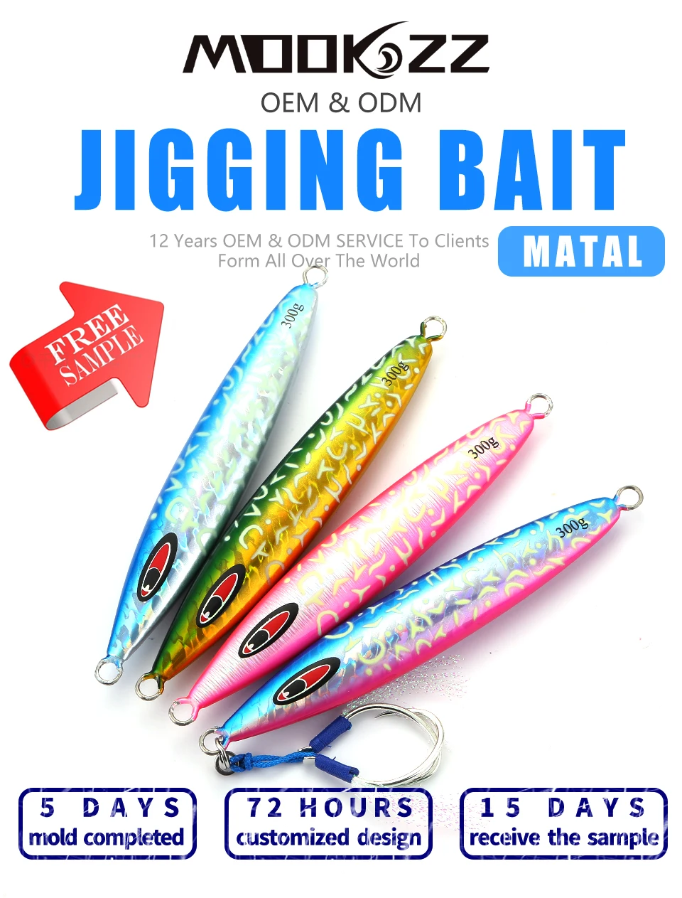 Señuelo de metal Mookzz para jigging lento