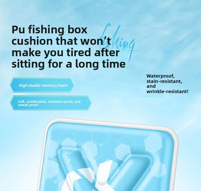 Cojín para caja de pesca con cuero PU y acolchado
