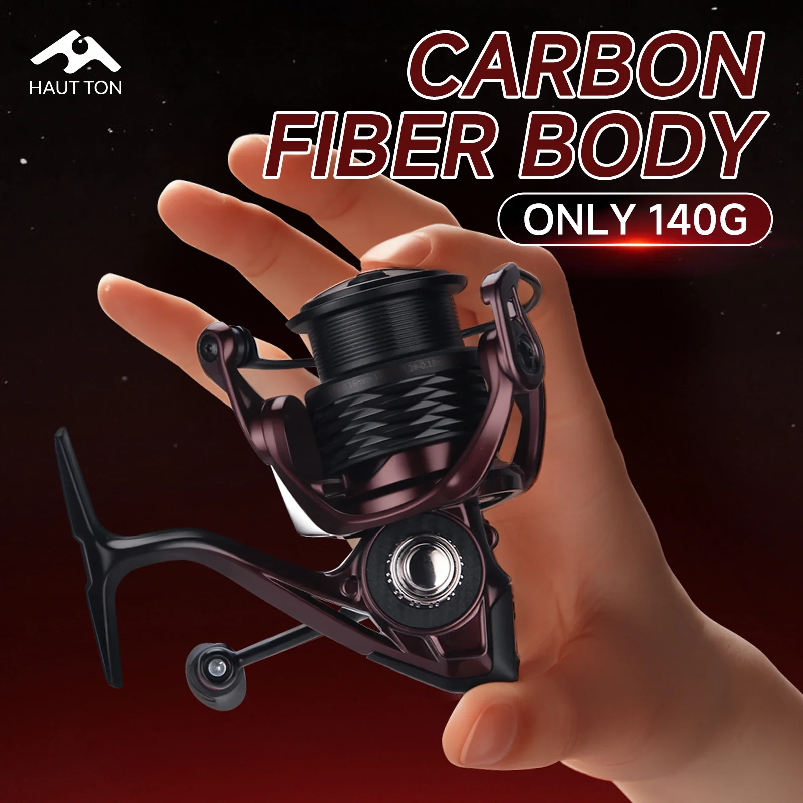 HAUT TON PM1500/2500 carrete giratorio fibra de carbono ligero - imagen 3