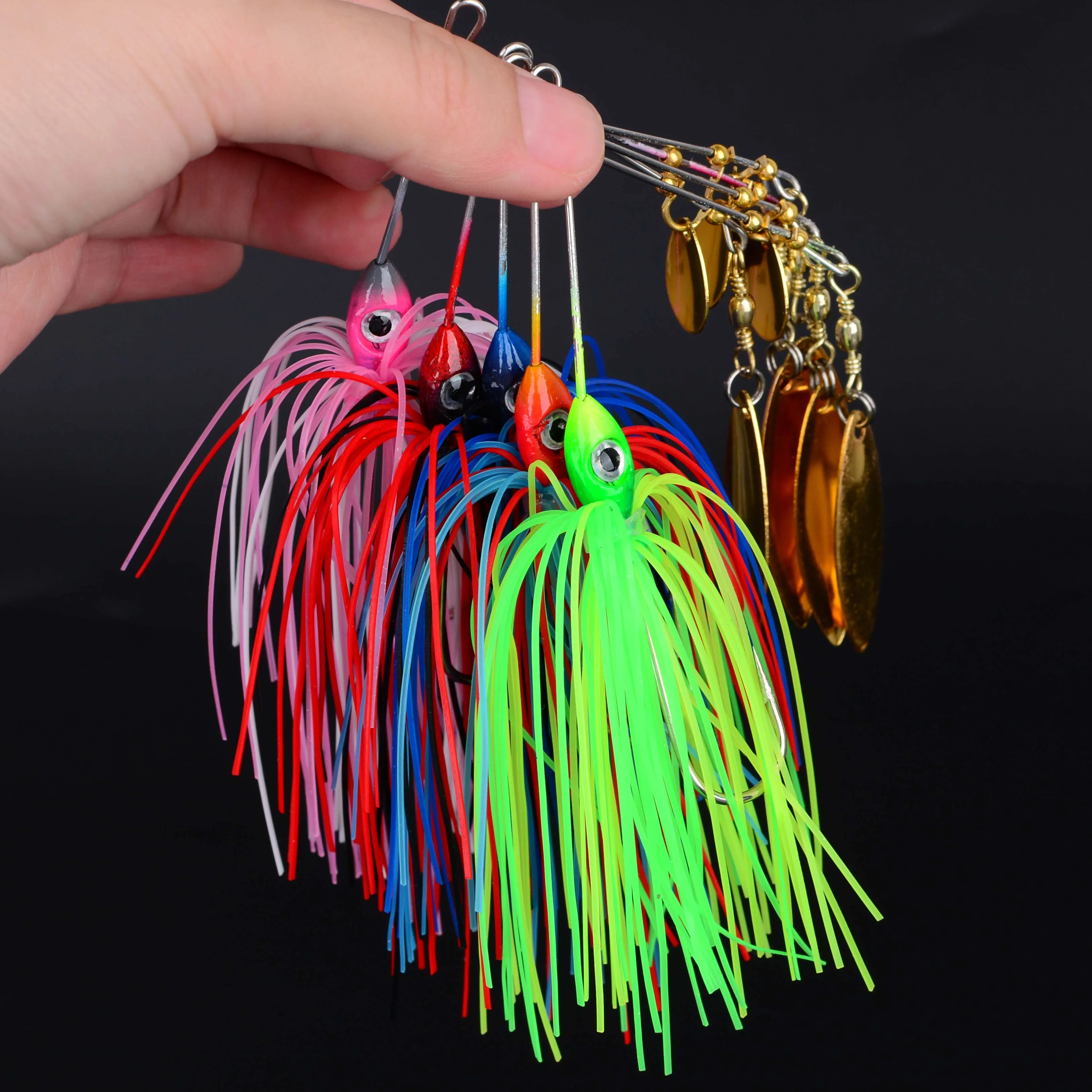 Spinnerbait con falda metálica giratoria para lubina y lucio - imagen 3