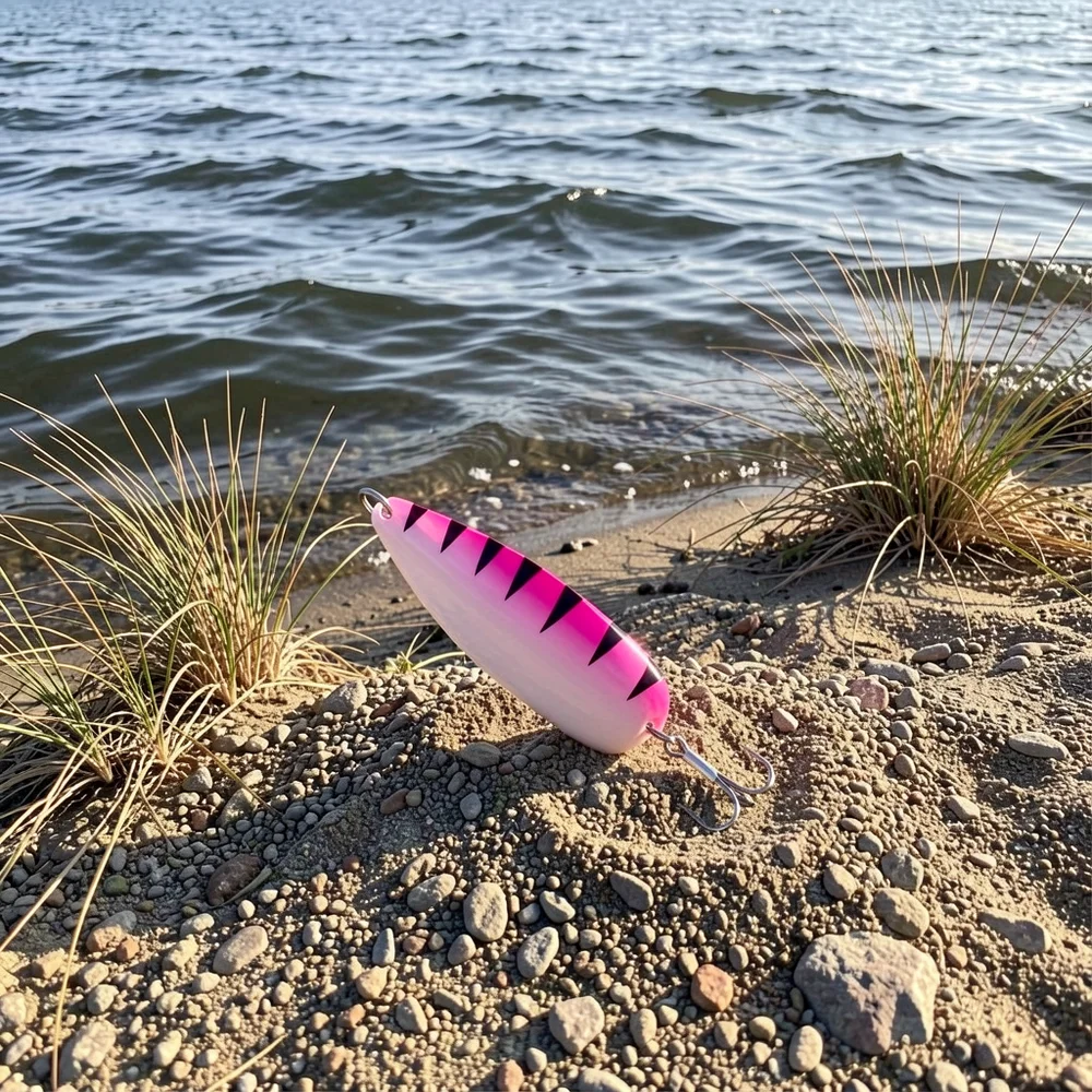 Cuchara de pesca oscilante con anzuelos triples para trucha y perca - imagen 3
