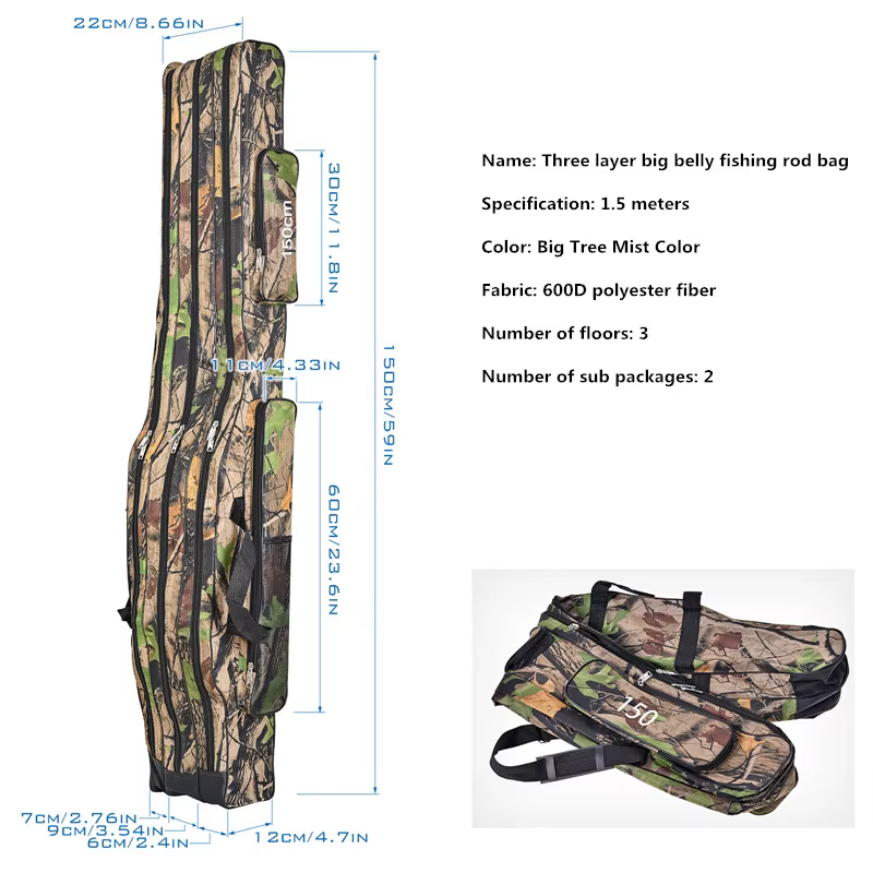 Bolsa de pesca mar de doble hombro – 3 capas, plegable - imagen 5