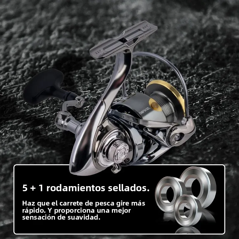 Carrete Spinning DEUKIO marino sellado, bobina de metal - imagen 3