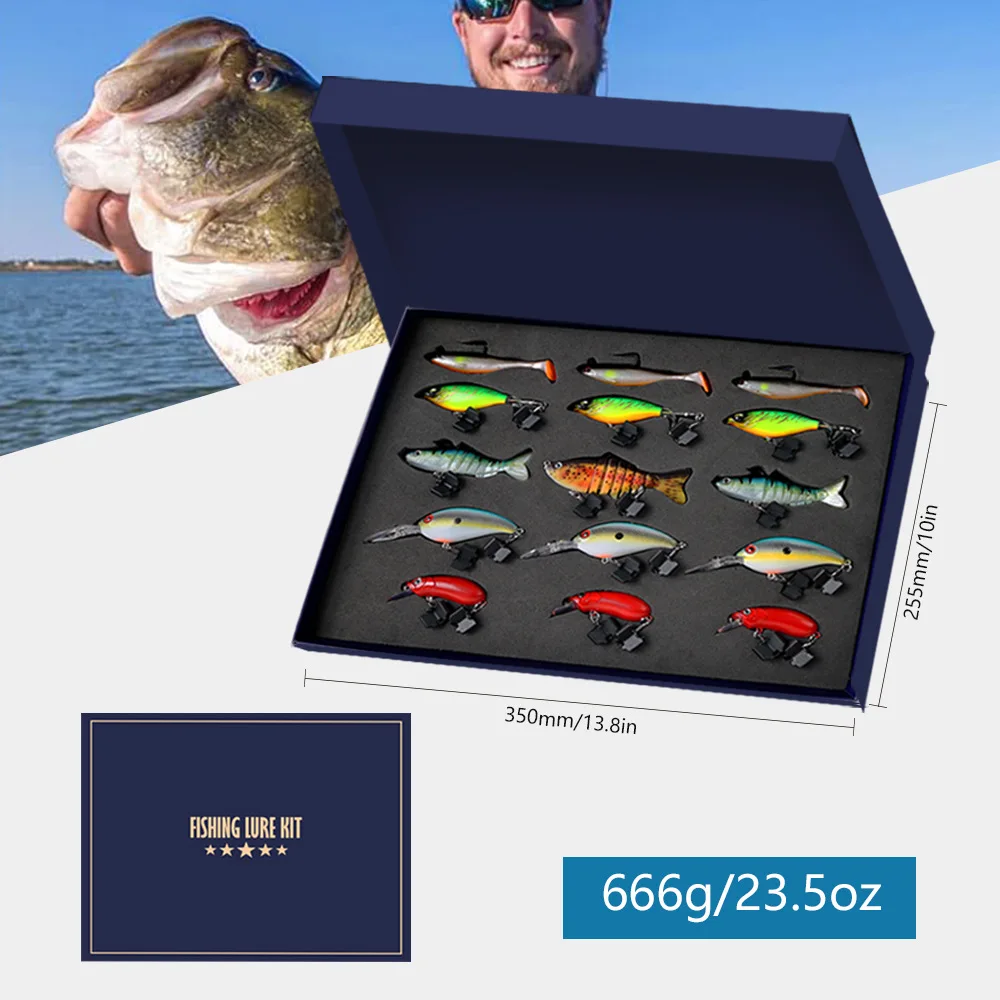 Set señuelos Minnow y crankbait blandos con caja para mar - imagen 5