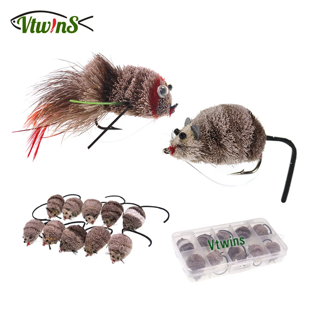 Vtwins Señuelo Topwater de ratón con pelo de ciervo para lucio - imagen 2