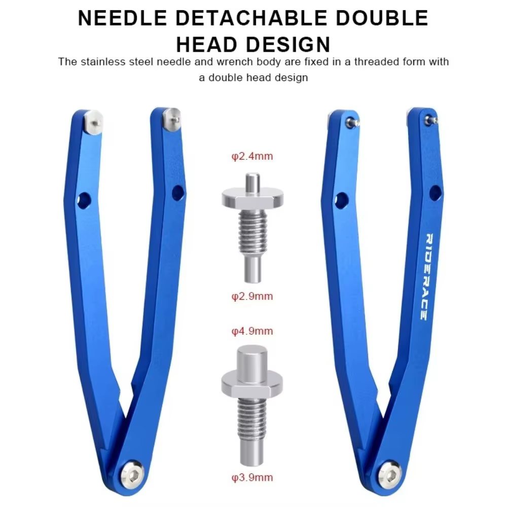 Llave de bicicleta ajustable de aluminio – Doble cabezal para pasador de rueda libre - imagen 4