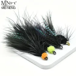 MNFT Mosca Beadhead Streamer negra para pesca de trucha en ríos