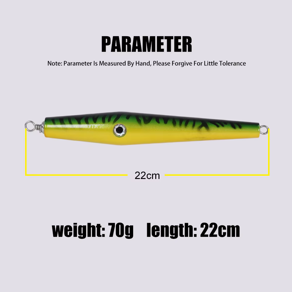 Señuelo Lápiz TOLU de Madera 22cm Flotante para Atún en Pesca de Barco - imagen 2