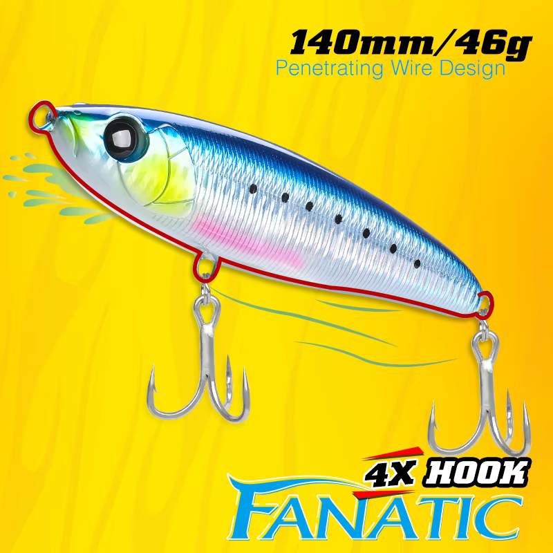 Lápiz flotante Tsurinoya Fanatic140F – GT y atún en superficie - imagen 2