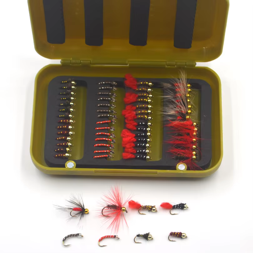 Kit de Moscas Artificiales MNFT 56 – Ninfas y Secas para Trucha y Lubina - imagen 3