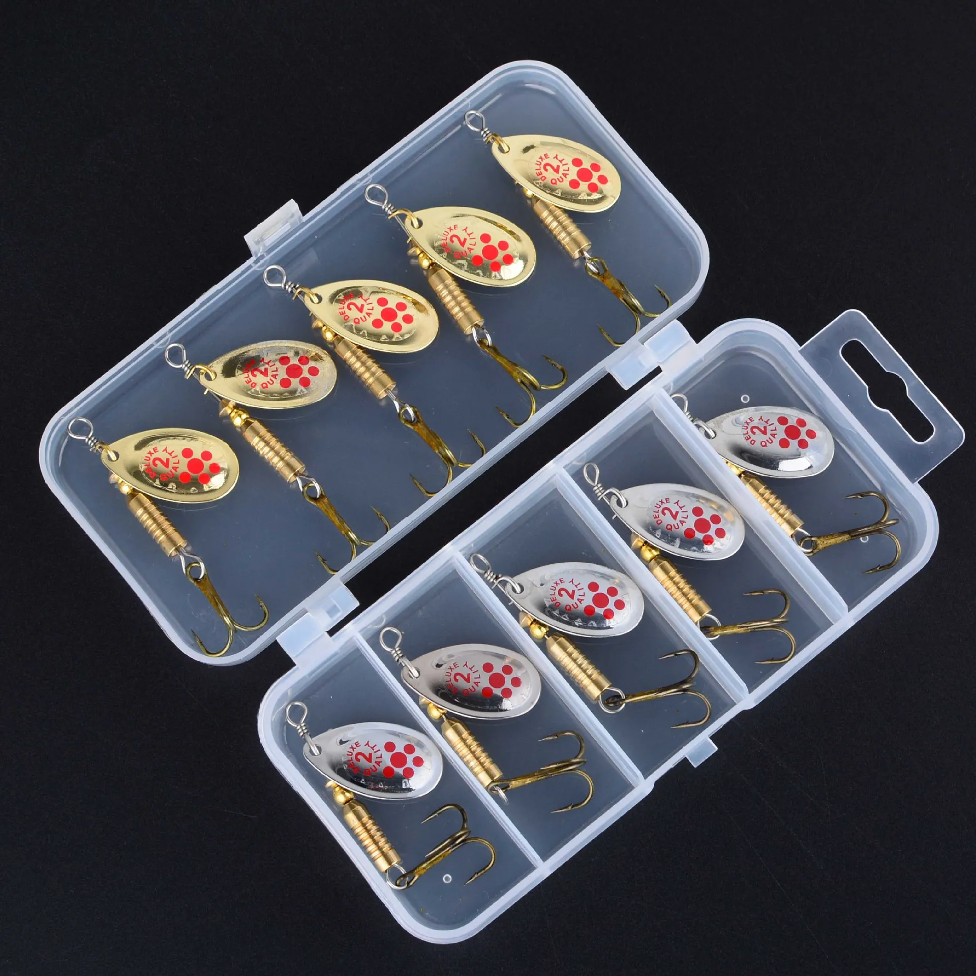 Lentejuelas giratorias para pesca – Juego de anzuelos metálicos - imagen 3