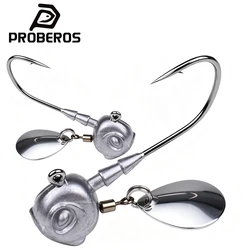 Anzuelos Jig Head 3D con lentejuelas giratorias para lubina