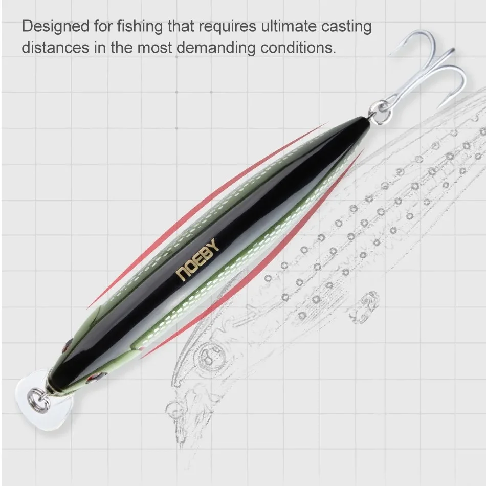 NOEBY Señuelo flotante tipo Minnow – duro para agua salada
