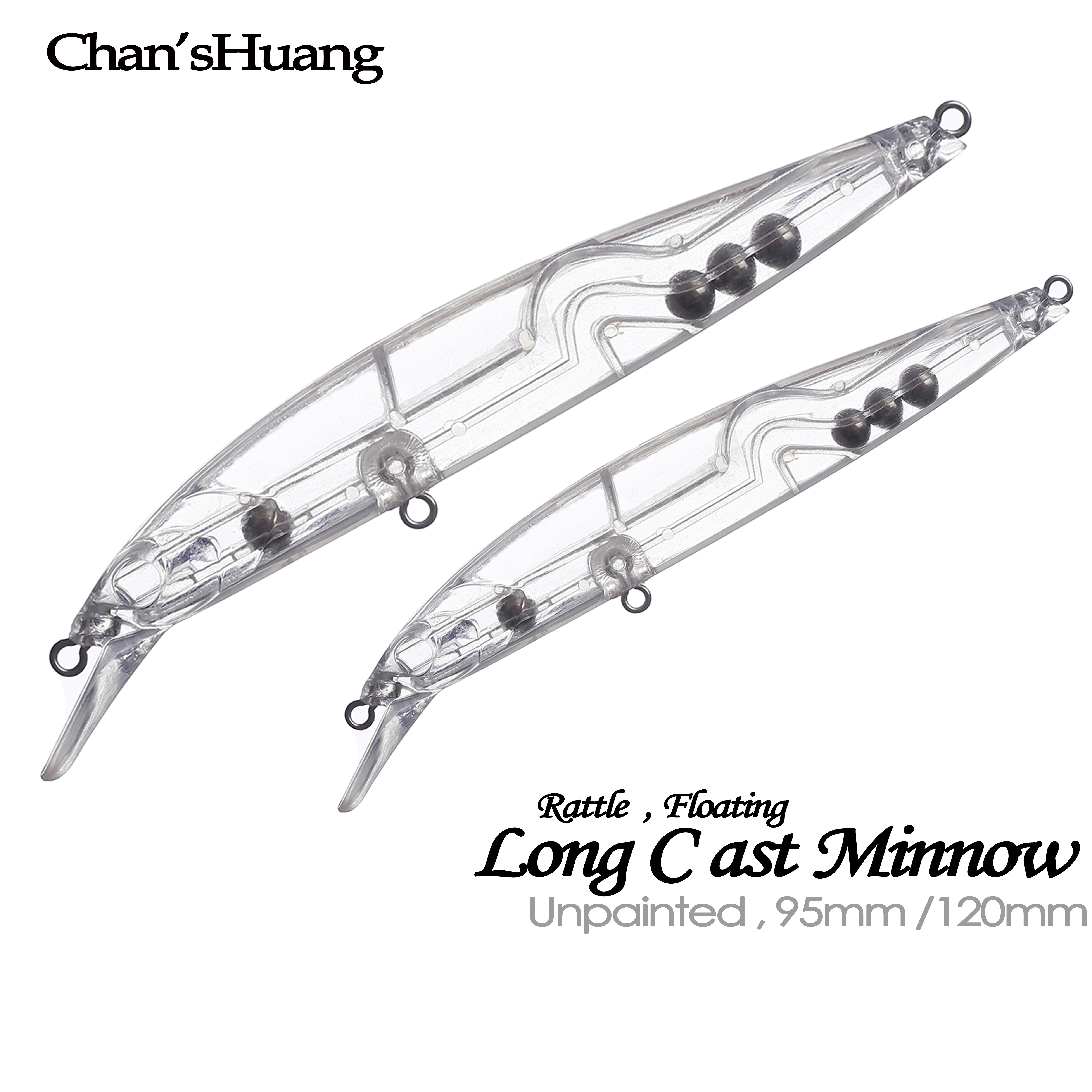 Chan'sHuang Señuelo pez blanco flotante sin pintar, sonajero - imagen 4