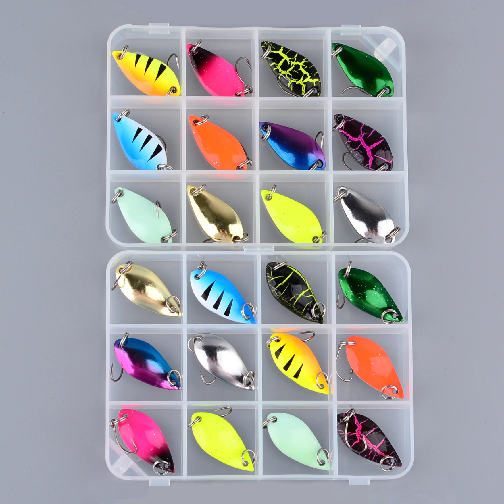 Cucharas giratorias para trucha con anzuelo jig de metal armado - imagen 2